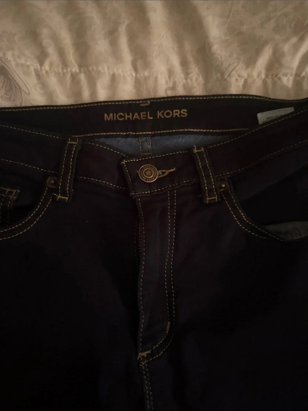 Michael Kors  women navy blue Slim Jeans with Contrast Stitching